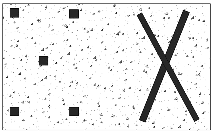 Très mauvaise application de l'adhésif - grands espaces vides entre les perles ou les gouttes d'adhésif