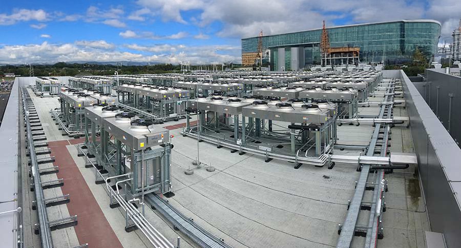 bruit des ventilateurs de refroidissement des toits dans les centres de données